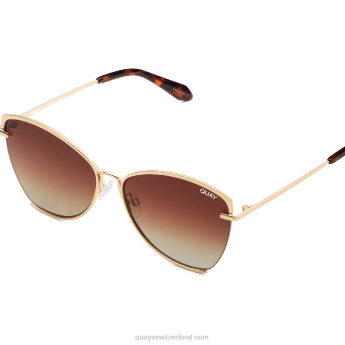 Abenddämmerung bis zum Morgengrauen 00HB101 gold/braun polarisiert Frauen Quay - Quay brille
