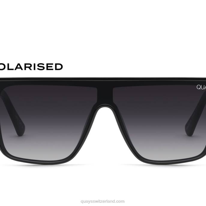 Einbruch der Dunkelheit 00HB491 schwarz/rauch polarisiert Frauen Quay - Quay brille