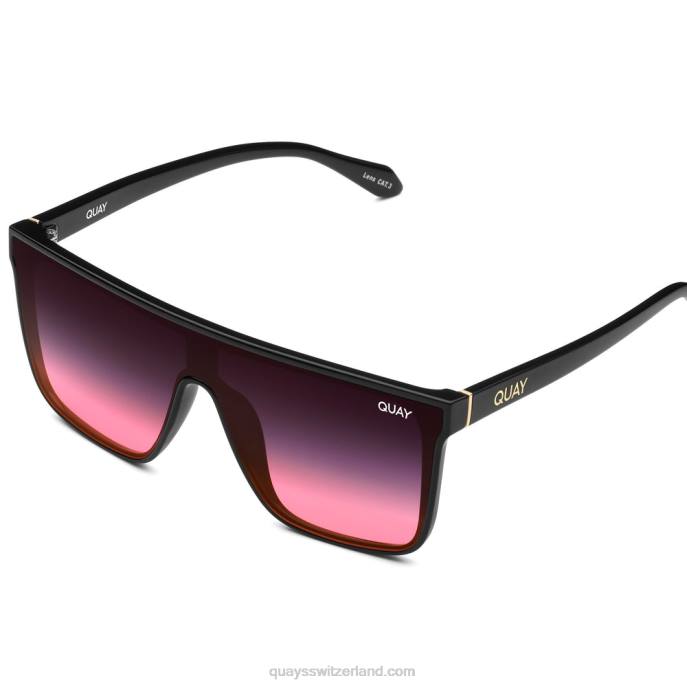 Quays Switzerland - Einbruch der Dunkelheit 00HB496 schwarz/schwarz rosa verblassen Frauen Quay