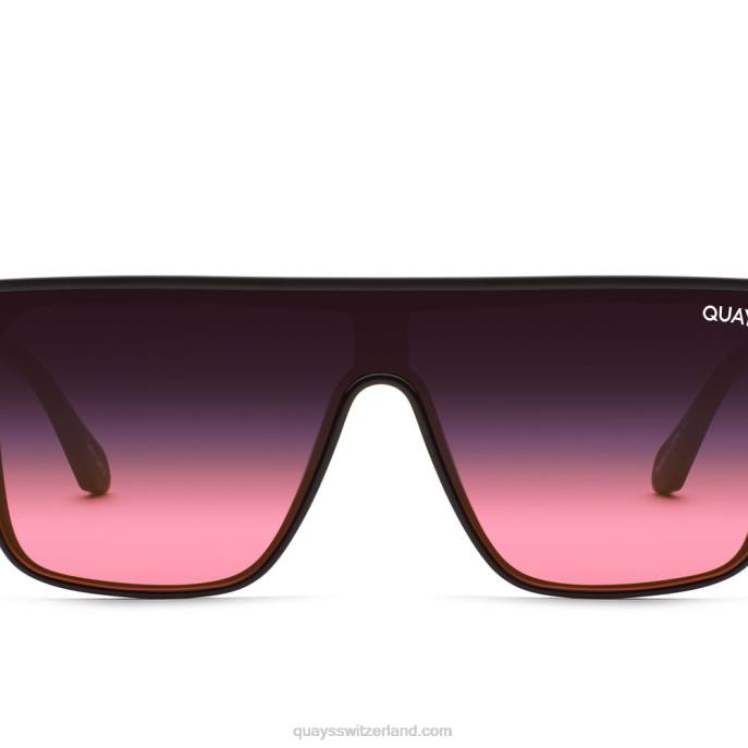 Quay sonnenbrille - Einbruch der Dunkelheit 00HB9 schwarz/schwarz rosa verblassen Frauen Quay