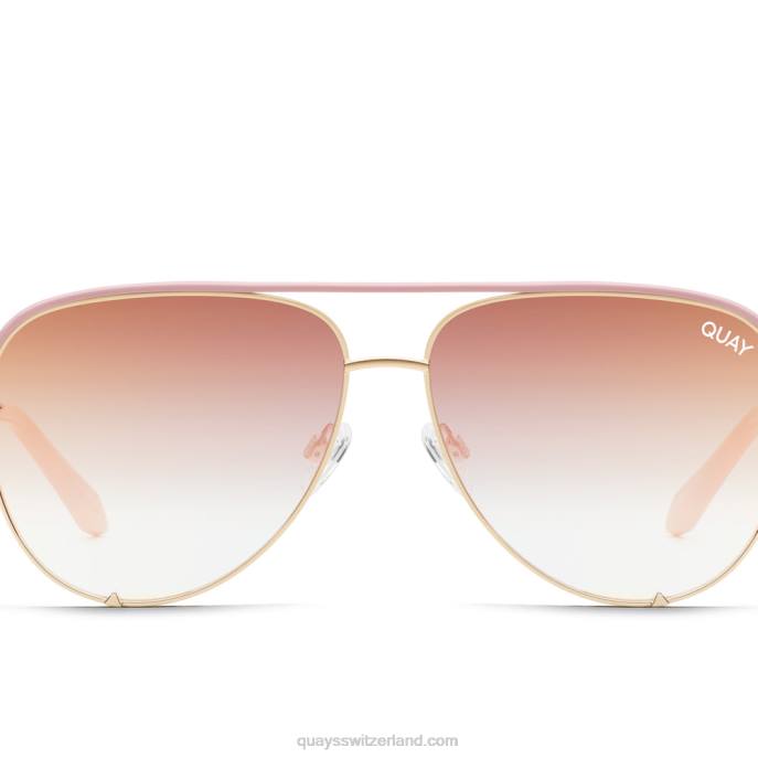 Quay sonnenbrille - High-Key-Kontrast extra groß 00HB903 Rouge/Kupfer verblassen Frauen Quay