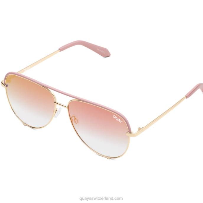 Quay sonnenbrille - High-Key-Kontrast extra groß 00HB903 Rouge/Kupfer verblassen Frauen Quay
