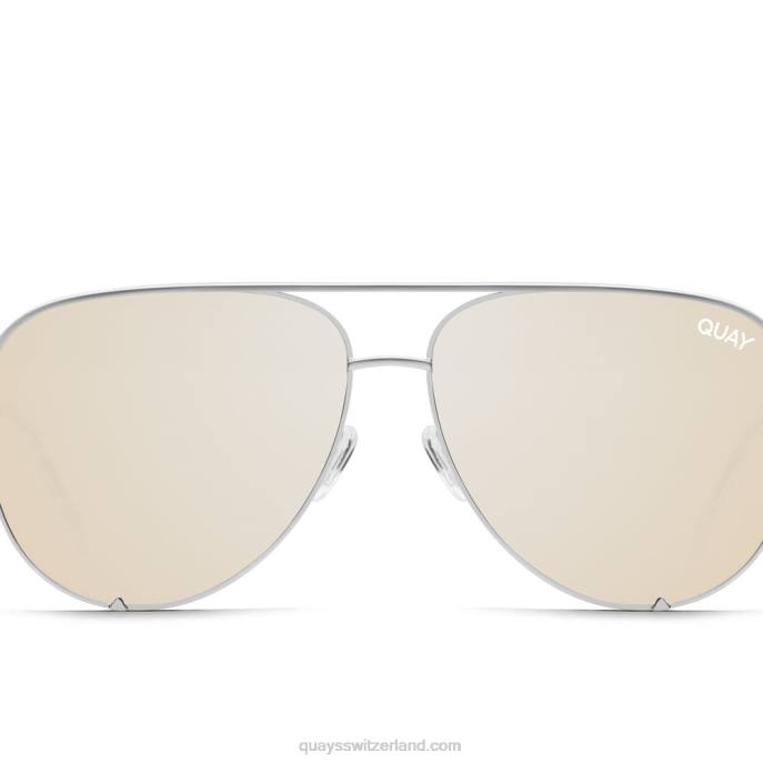 High Key extra groß 00HB899 Silber Gold Frauen Quay - Quay brille