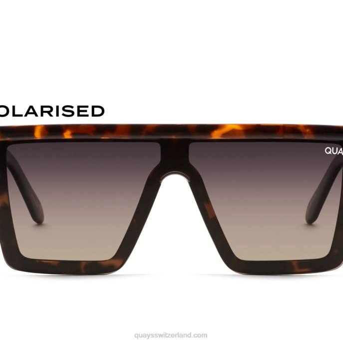 Quay sonnenbrille - Nachsicht 00HB480 Schildpatt/Rauch Taupe polarisiert Frauen Quay