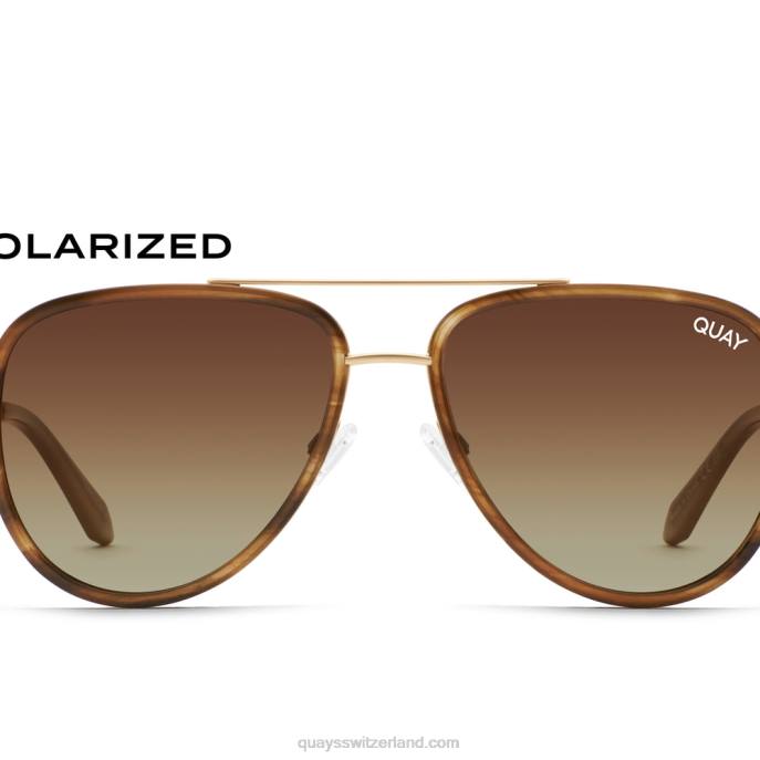 Quays Switzerland - alles drin 00HB43 schildpatt gold/braun polarisiert Frauen Quay