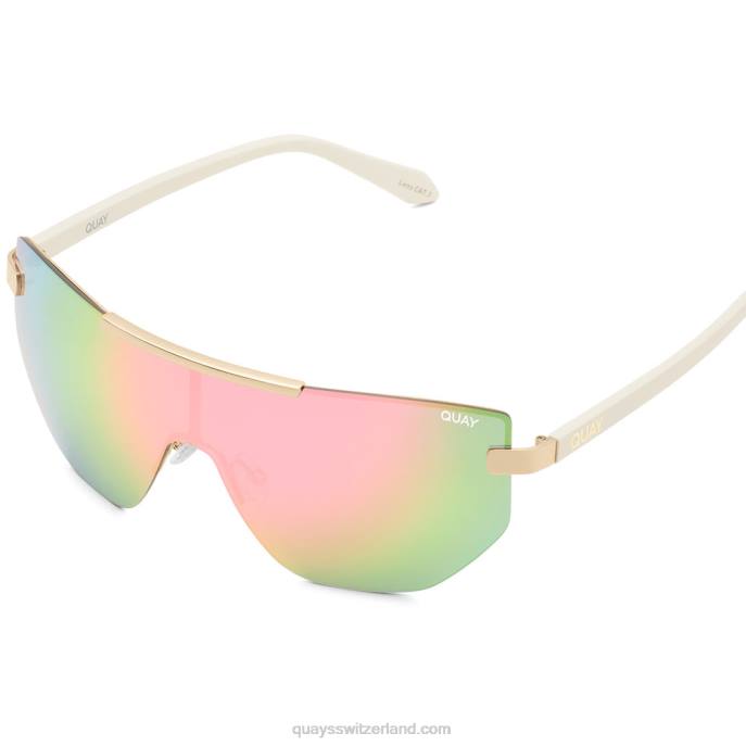 Quays Switzerland - an der Kante 00HB499 Knochen/Rosa Spiegel polarisiert Frauen Quay