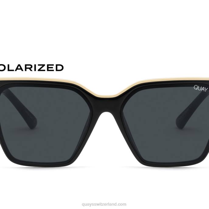 aufleveln 00HB26 schwarz gold/rauch polarisiert Frauen Quay - Quay brille