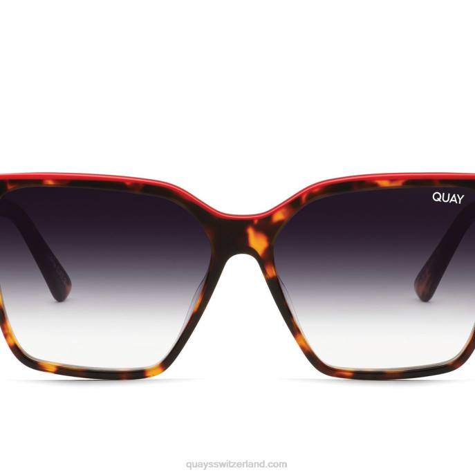 Quay sonnenbrille - aufleveln 00HB27 Schildkrötenrot/Fade Frauen Quay