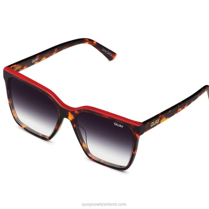 Quay sonnenbrille - aufleveln 00HB27 Schildkrötenrot/Fade Frauen Quay