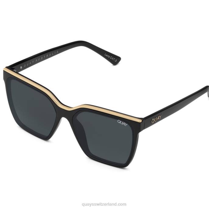 aufleveln 00HB848 schwarz gold/rauch polarisiert Frauen Quay - Quay brille