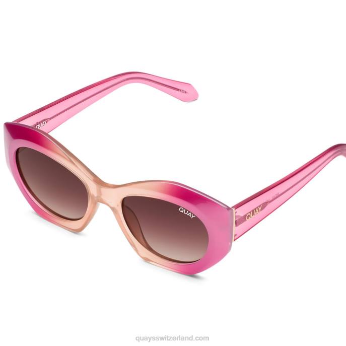 Quay sonnenbrille - echtes ich 00HB147 rosa/braun Frauen Quay