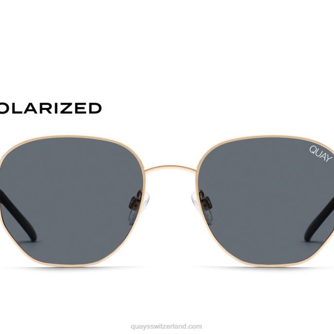 Quay sonnenbrille - große Zeit 00HB51 gold/rauch polarisiert Frauen Quay