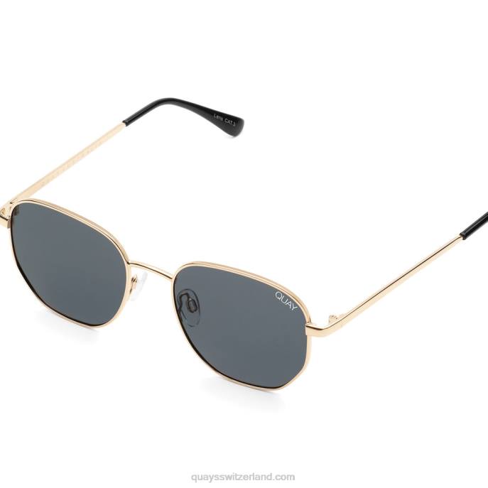 Quay sonnenbrille - große Zeit 00HB51 gold/rauch polarisiert Frauen Quay
