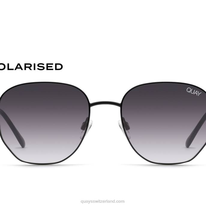 Quay sonnenbrille - große Zeit 00HB525 schwarz/rauch polarisiert Frauen Quay