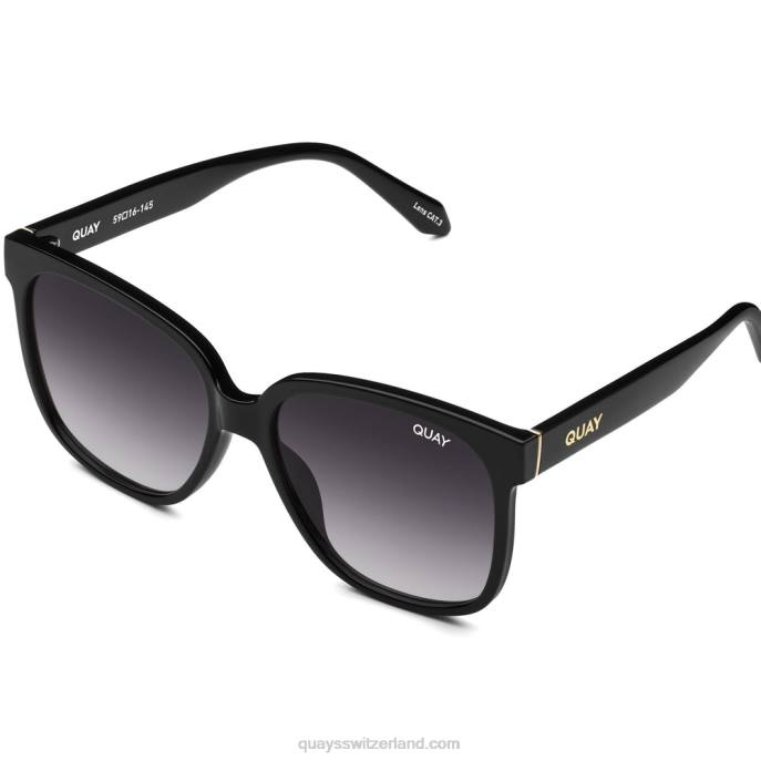 Quay sonnenbrille - hellwach 00HB870 schwarzer Rauch Frauen Quay