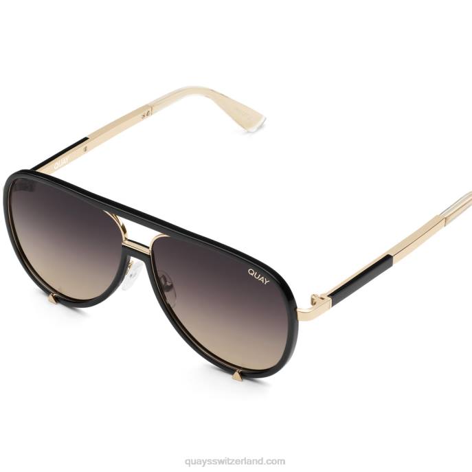 Quays Switzerland - hochkarätig 00HB856 schwarz gold/rauchtaupe polarisiert Frauen Quay