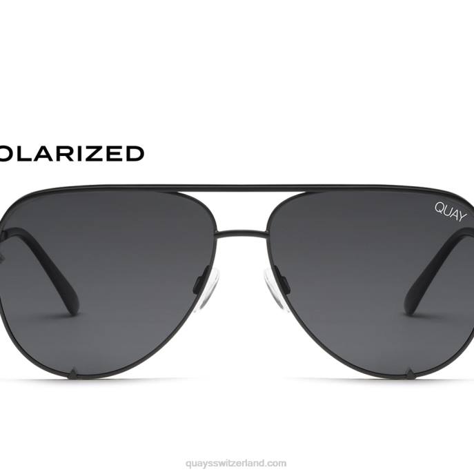 Quay sonnenbrille - hoher Schlüssel 00HB15 schwarz/rauch polarisiert Frauen Quay
