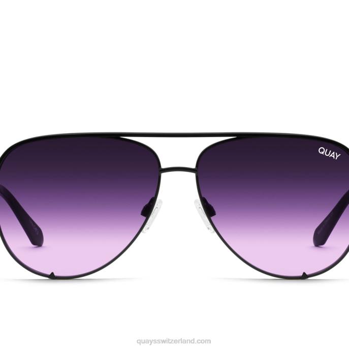 hoher Schlüssel 00HB20 schwarz/schwarz lila verblassen Frauen Quay - Quay brille