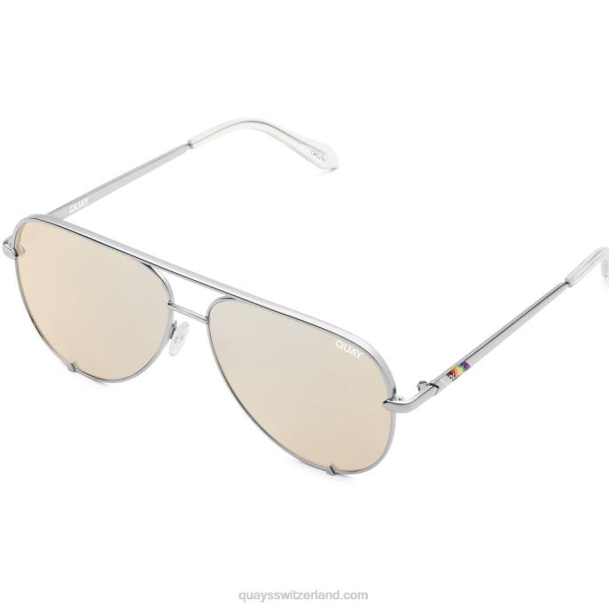 Quay sonnenbrille - hoher Schlüssel 00HB24 Silber Gold Frauen Quay