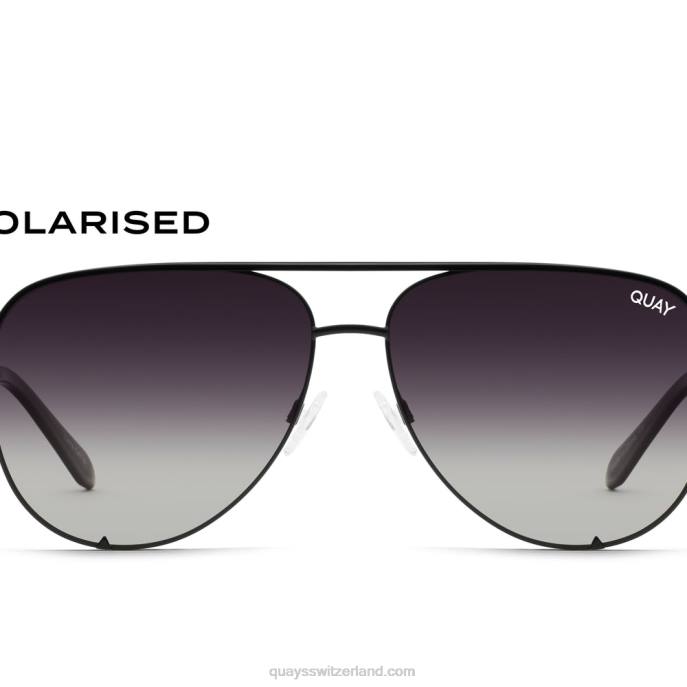 Quay sonnenbrille - hoher Schlüssel 00HB510 schwarz/fade polarisiert Frauen Quay