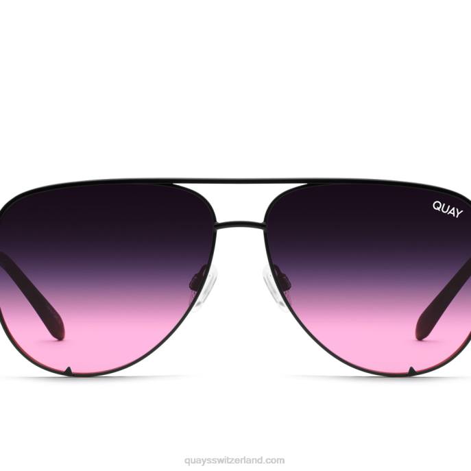 Quays Switzerland - hoher Schlüssel 00HB517 schwarz/schwarz rosa verblassen Frauen Quay