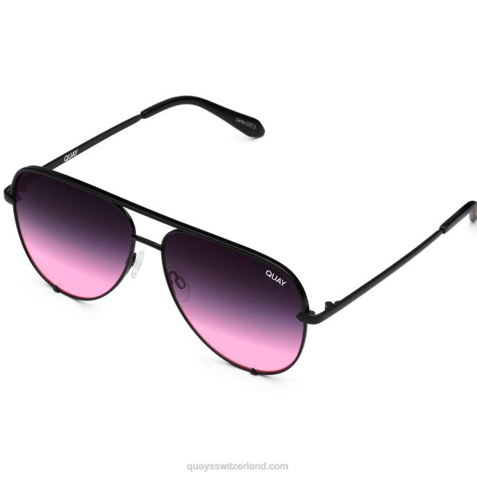 Quays Switzerland - hoher Schlüssel 00HB517 schwarz/schwarz rosa verblassen Frauen Quay