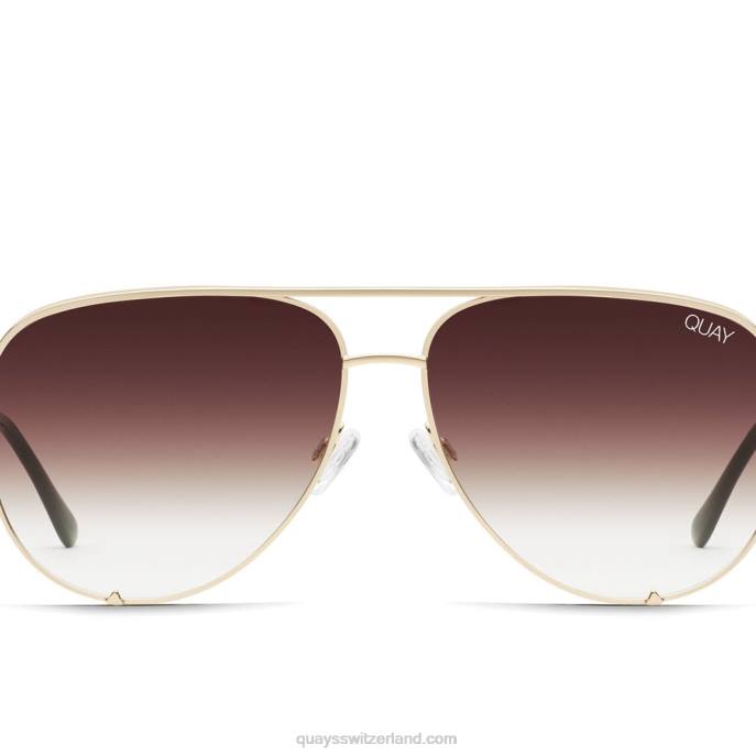 Quay sonnenbrille - hoher Schlüssel 00HB519 gold/braun verblassen Frauen Quay