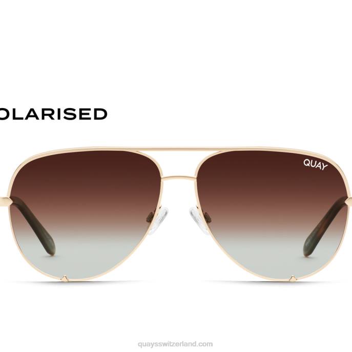 Quays Switzerland - hoher Schlüssel 00HB808 gold/braun verblassen polarisiert Frauen Quay