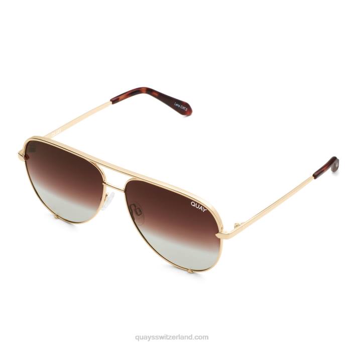Quays Switzerland - hoher Schlüssel 00HB808 gold/braun verblassen polarisiert Frauen Quay