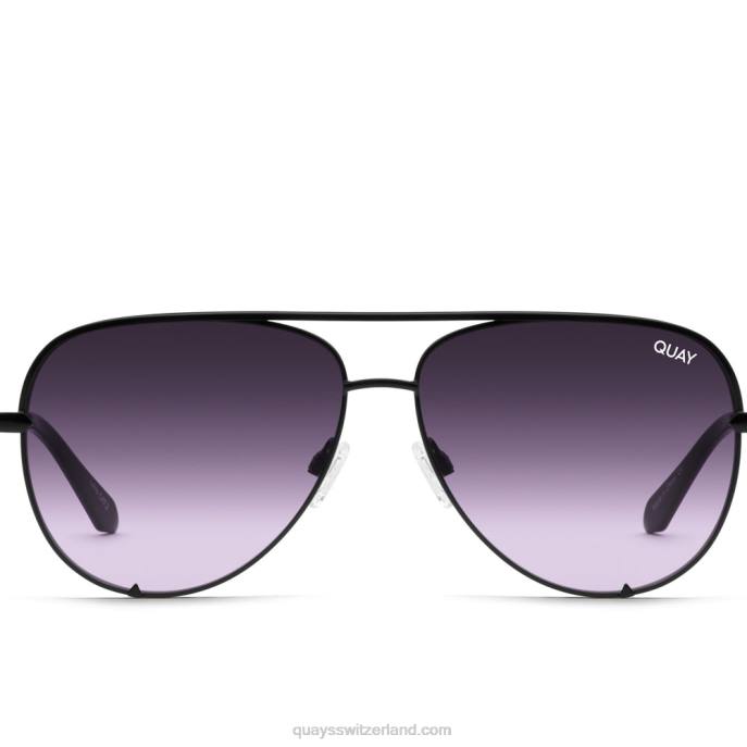 Quay sonnenbrille - hoher Schlüssel 00HB813 schwarz/schwarz lila verblassen Frauen Quay