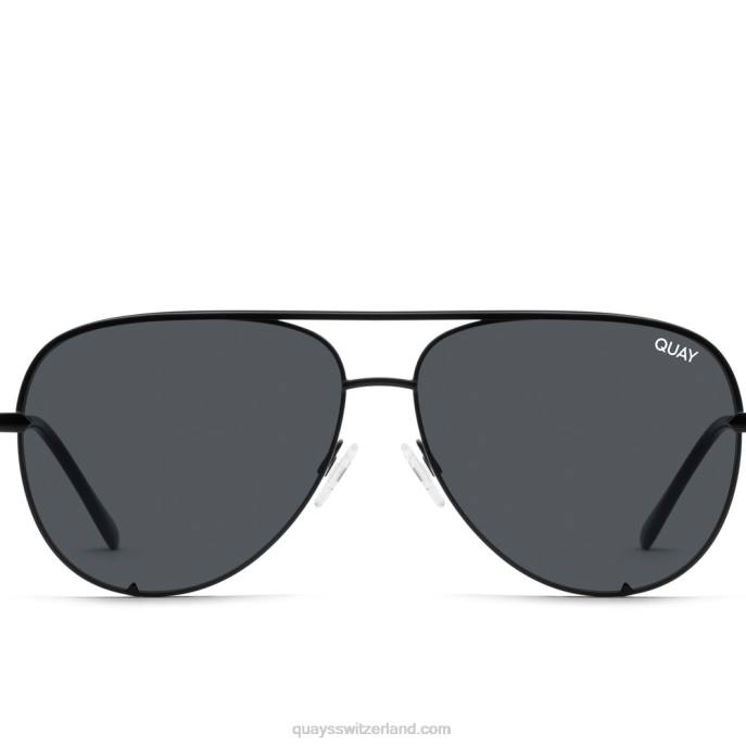 Quay sonnenbrille - hoher Schlüssel 00HB816 schwarzer Rauch Frauen Quay