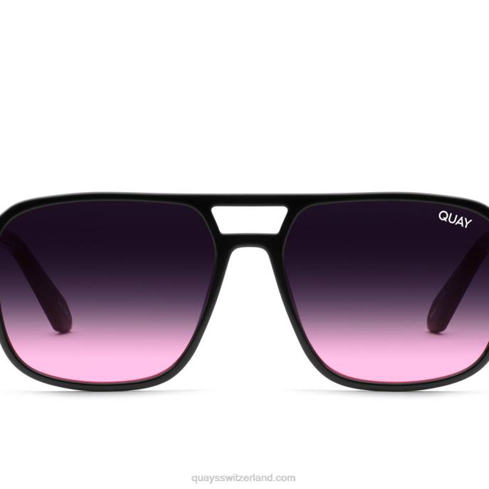Quay sonnenbrille - im Flug 00HB861 schwarz/schwarz rosa verblassen Frauen Quay