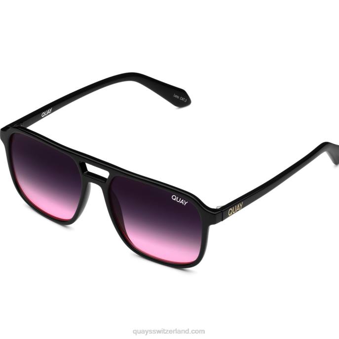 Quay sonnenbrille - im Flug 00HB861 schwarz/schwarz rosa verblassen Frauen Quay