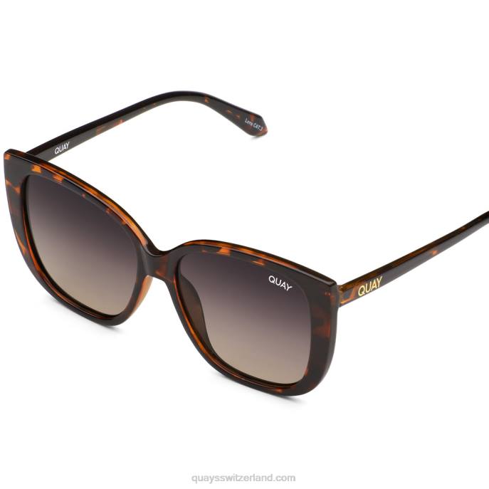 Quay sonnenbrille - immer danach 00HB39 Schildpatt/Rauch Taupe polarisiert Frauen Quay