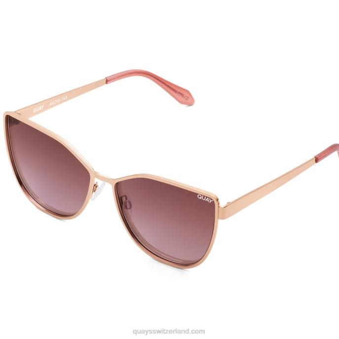 in Verfolgung 00HB80 Roségold/Braunrosa Frauen Quay - Quay brille