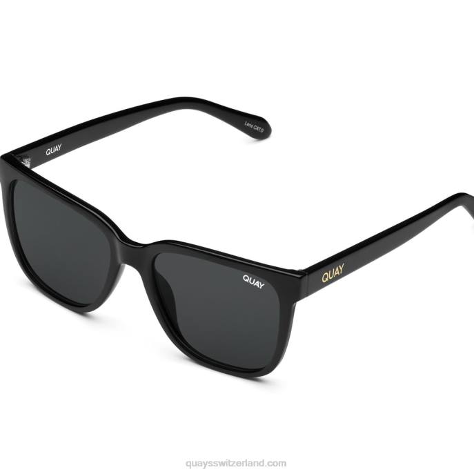 verdrahtet groß 00HB905 schwarz/rauch polarisiert Frauen Quay - Quay brille