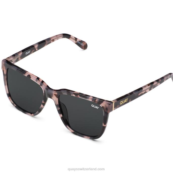 Quay sonnenbrille - verdrahtet groß 00HB906 Milchschildkröte/Rauch polarisiert Frauen Quay