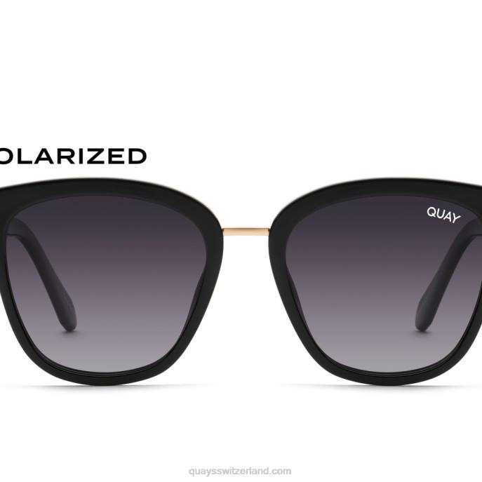 Quay sonnenbrille - verhalte dich normal 00HB111 schwarz/rauch polarisiert Frauen Quay