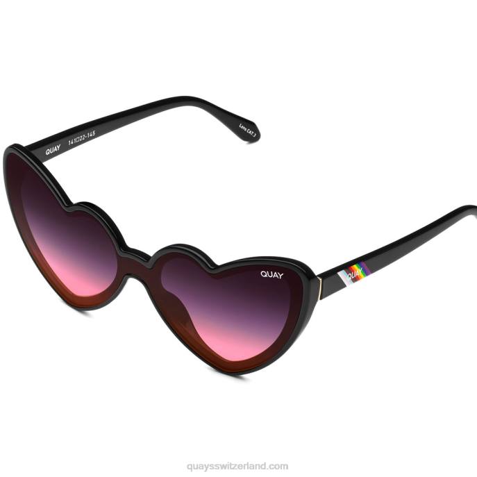 Quay sonnenbrille - von der Liebe angeschlagen 00HB544 schwarz/schwarzrosa Frauen Quay