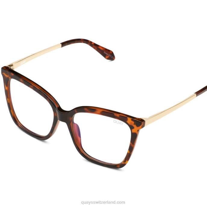 Quay sonnenbrille - Video über blaues Licht 00HB431 Schildkröte/klarQuay