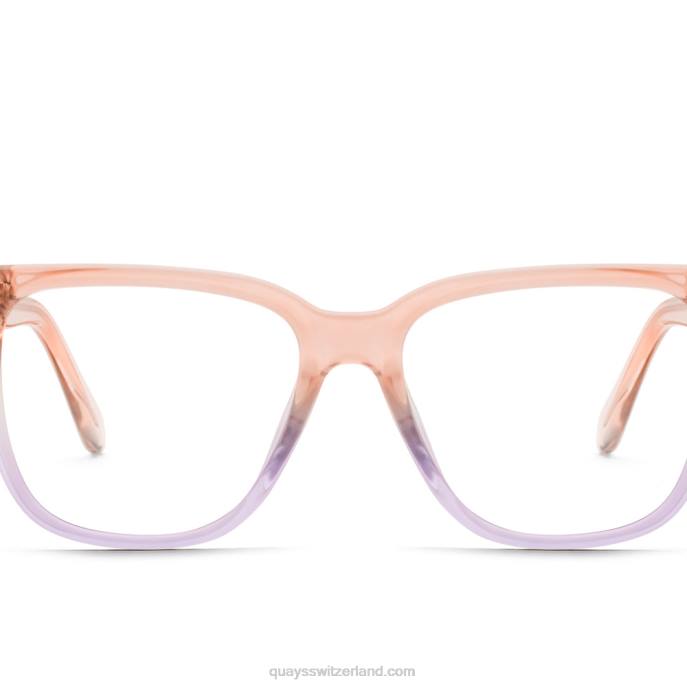 Quay sonnenbrille - verdrahtetes großes blaues Licht 00HB1073 rosa lila/klarQuay