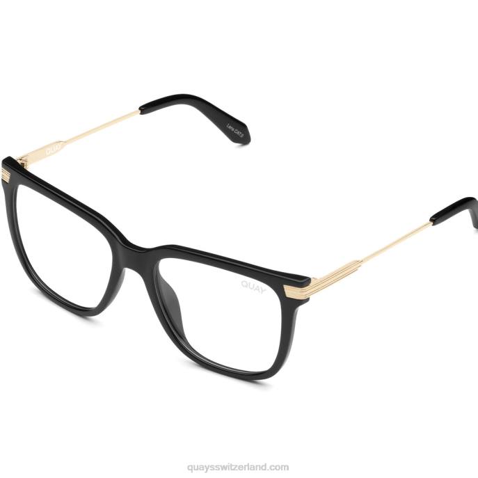 Quay sonnenbrille - verdrahtetes großes neu gemischtes blaues Licht 00HB449 schwarz/klarQuay