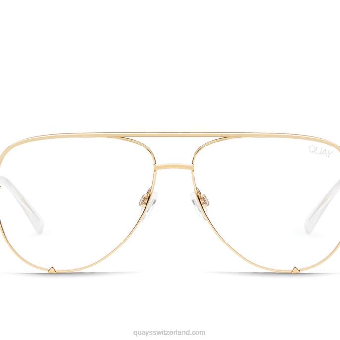 Quay sonnenbrille - High Key groß 00HB772 gld/clrbltQuay