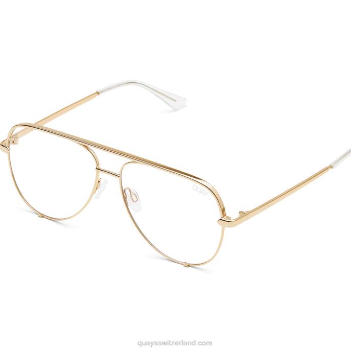 Quay sonnenbrille - High Key groß 00HB772 gld/clrbltQuay