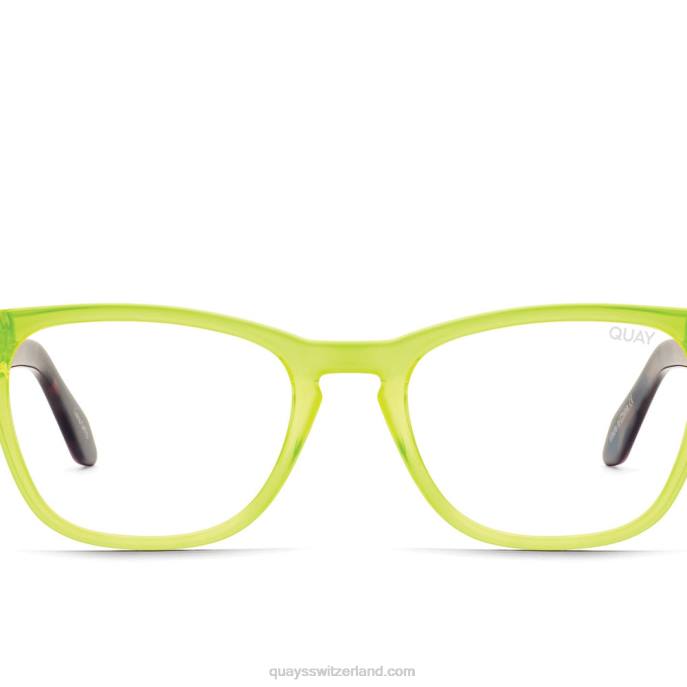 Quay sonnenbrille - fest verdrahtet 00HB805 neongelber schildpattbügel/klarQuay