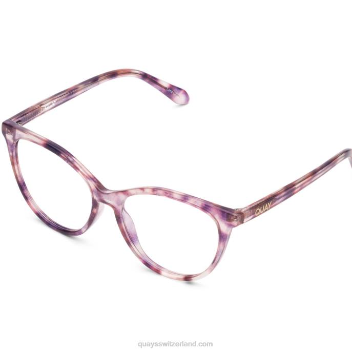 die ganze Nacht rx 00HB394 lila schildkröte/klar rxQuay - Quay brille