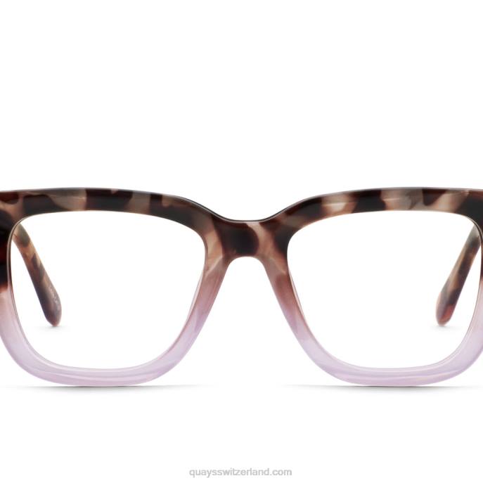 Quay sonnenbrille - kabelgebundener Abschrägungsempfänger 00HB410 milchig schildkröte bis flieder/klar rxQuay