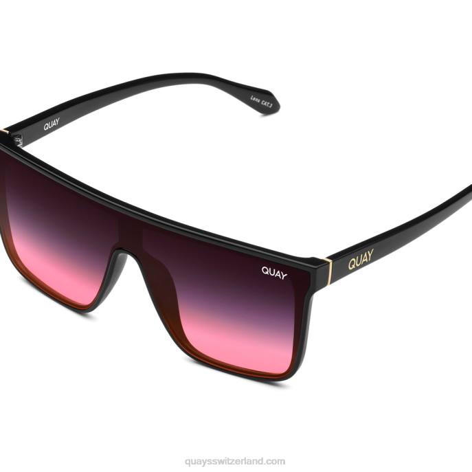Quay sonnenbrille - Einbruch der Dunkelheit 00HB152 schwarz/schwarz rosa verblassen Männer Quay