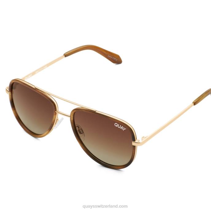 Quay sonnenbrille - alles drin 00HB176 schildpatt gold/braun polarisiert Männer Quay