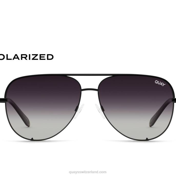 Quay sonnenbrille - hoher Schlüssel 00HB158 schwarz/fade polarisiert Männer Quay